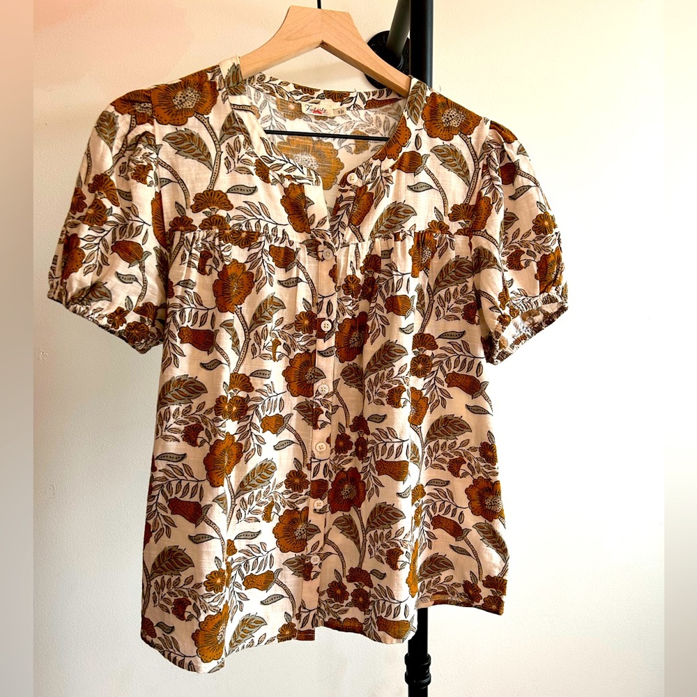 Faherty button front blouse